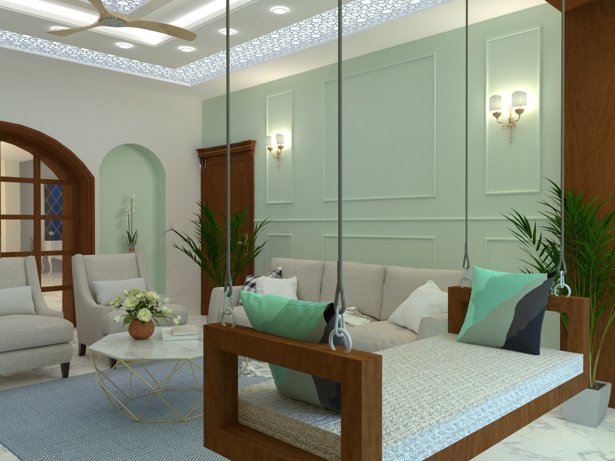 Bhatiari apartment — Living room — coordinated seating and coffee table