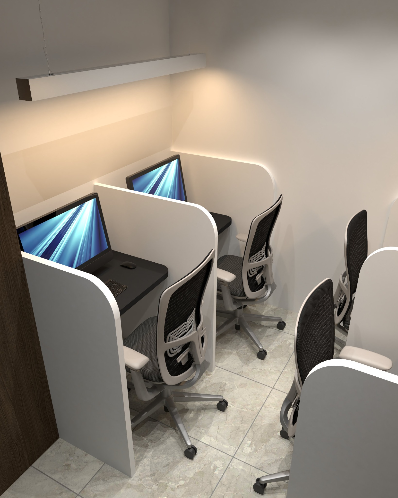 Car showroom office — Staff workstations — desk layout