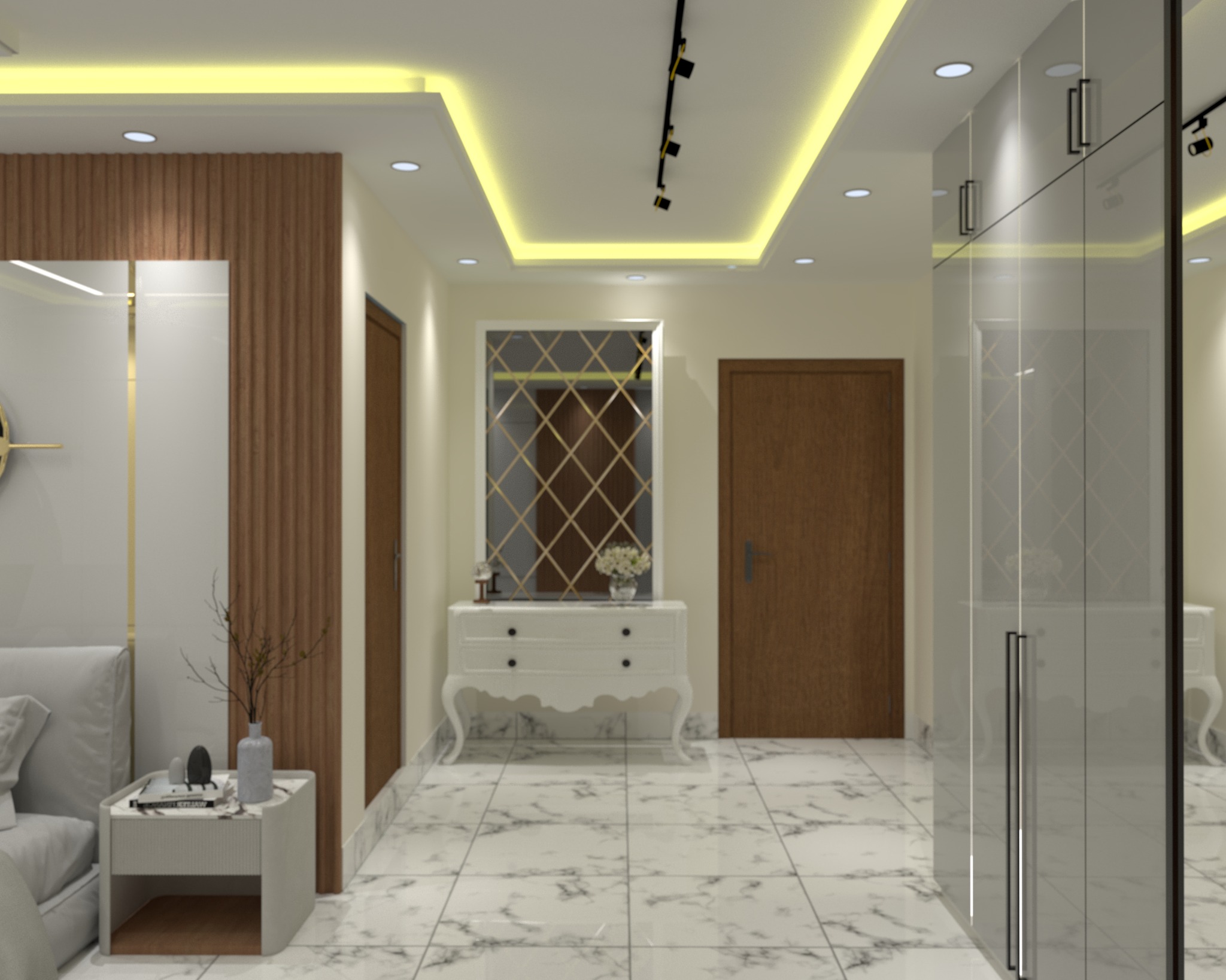 Chandgao apartment — Bedroom two — entrance and dressing unit