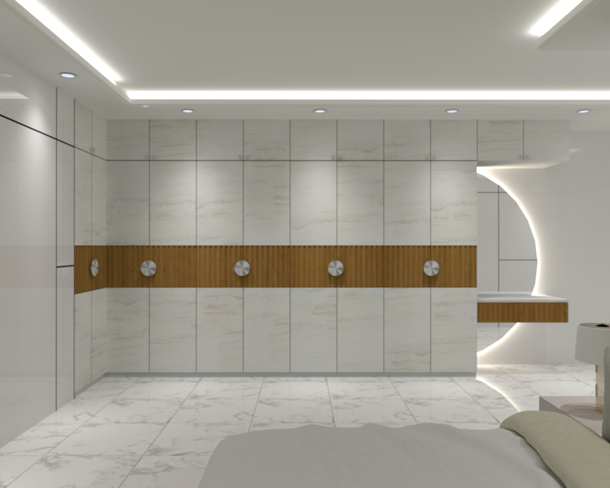 Chandgao apartment — Bedroom one — wardrobe and dressing counter