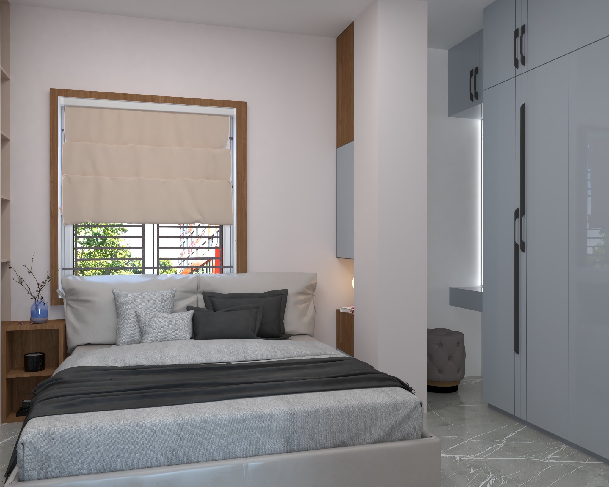 Faridapara apartment — Bedroom two — front view