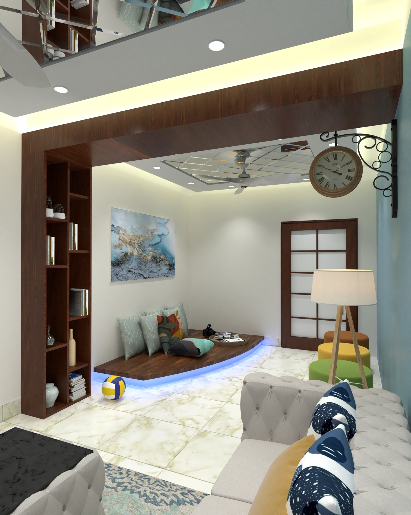 Halishahar apartment — Living room — view towards the lounge
