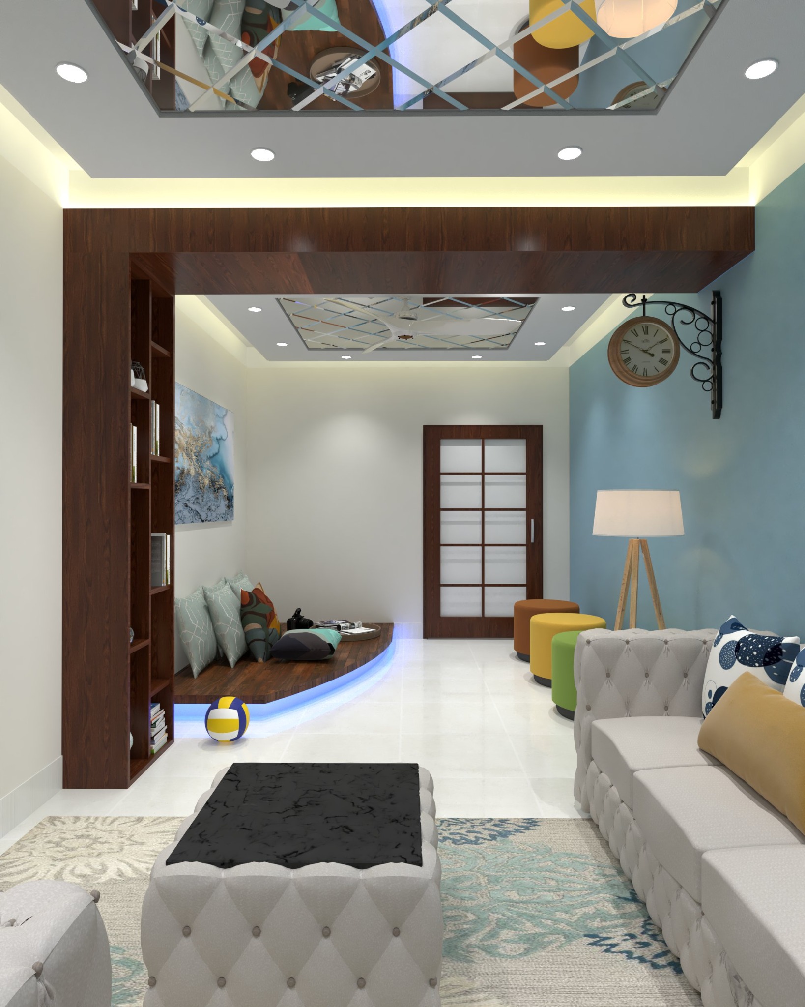 Halishahar apartment — Living room — sofa and framed lounge entrance