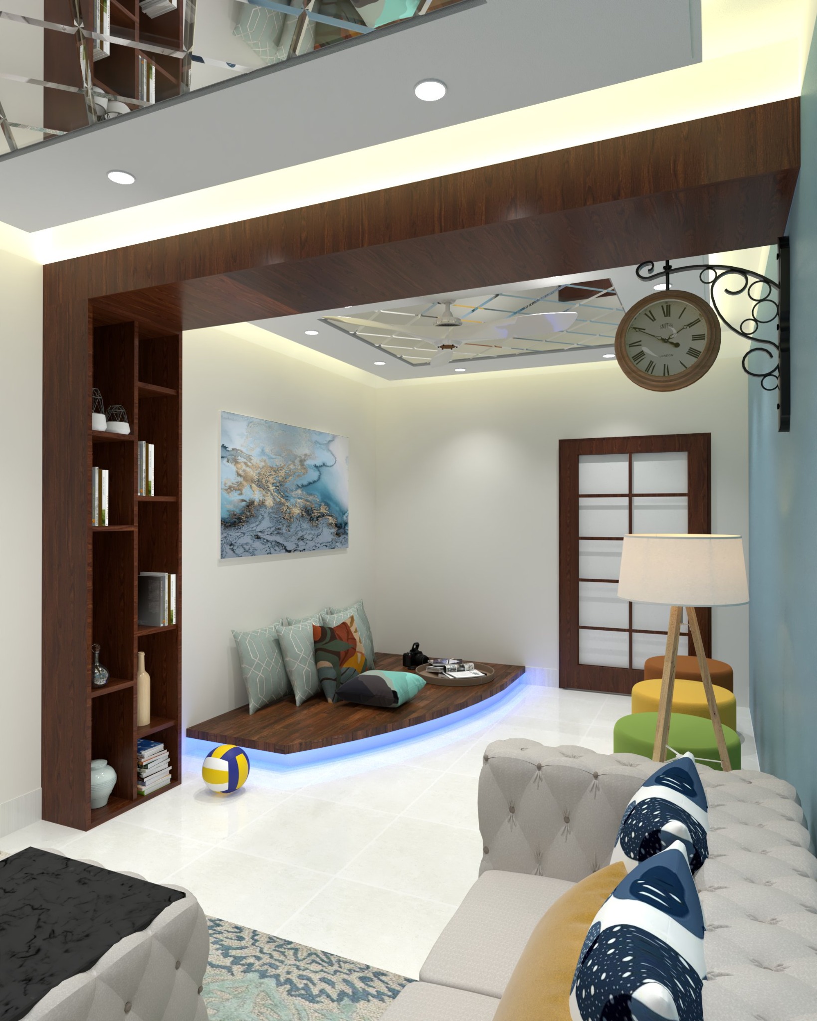 Halishahar apartment — Lounge — vertical view from the living area