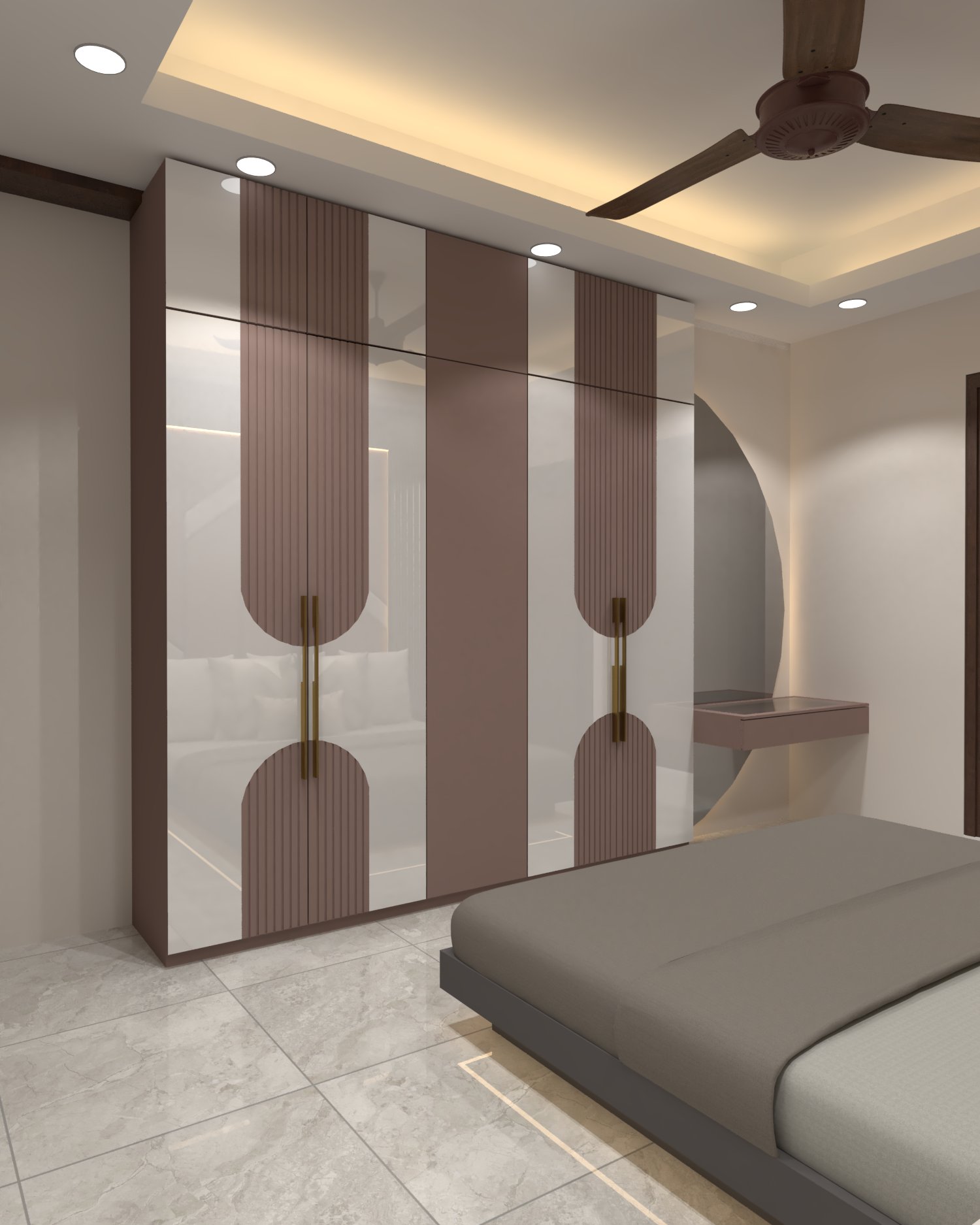 Lalkhan Bazar apartment — Bedroom one — wardrobe detail