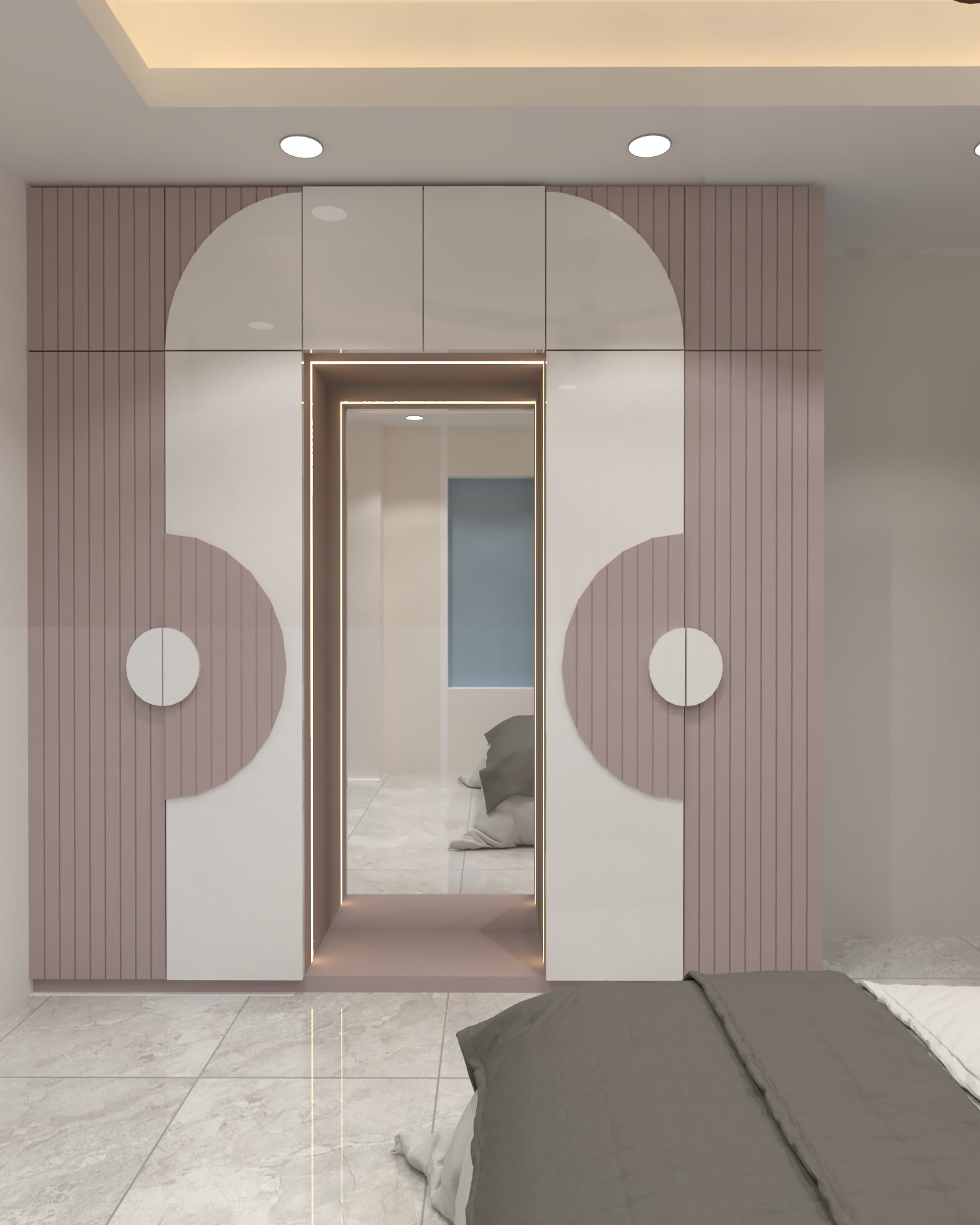 Lalkhan Bazar apartment — Bedroom two — wardrobe and mirror